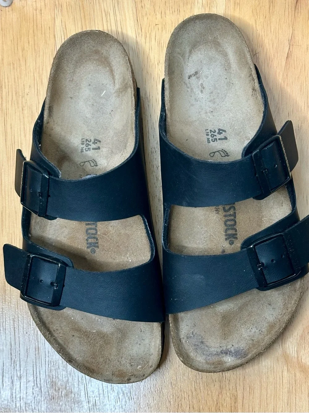 Birkenstock Black Two-Strap Buckle Sandals